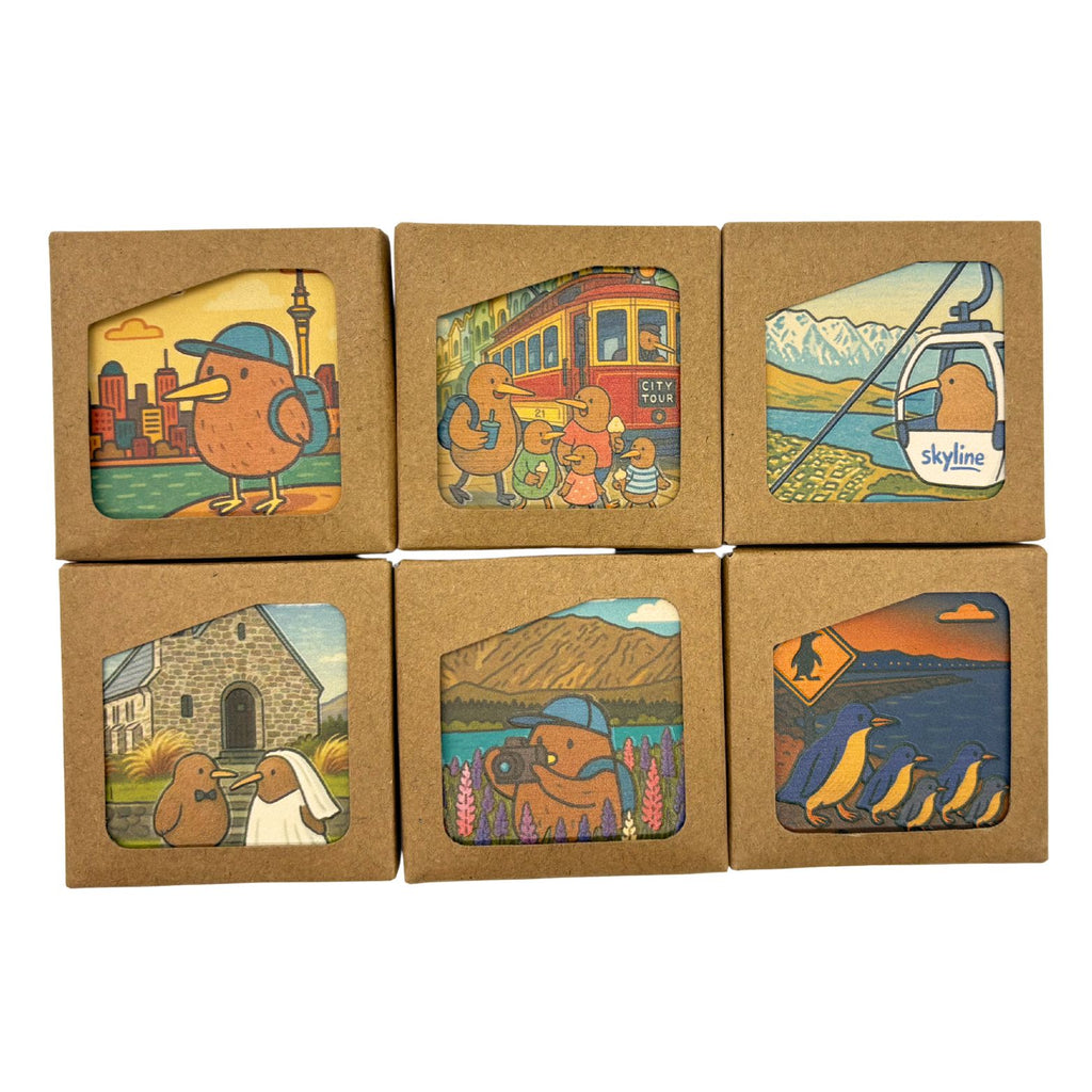 Tekapo Eternal Love – Ceramic Fridge Magnet (Coffee Brown Artist Collection)