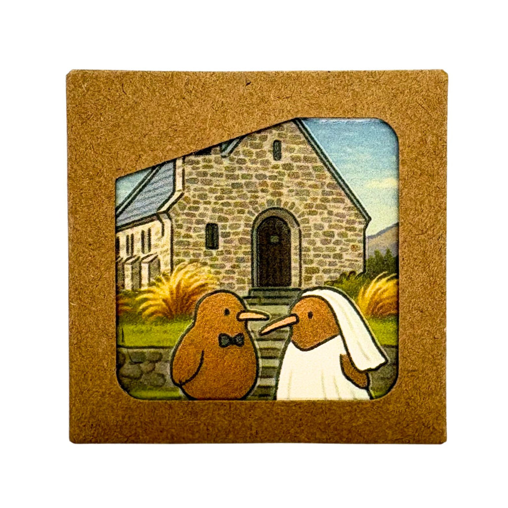 Tekapo Eternal Love – Ceramic Fridge Magnet (Coffee Brown Artist Collection)