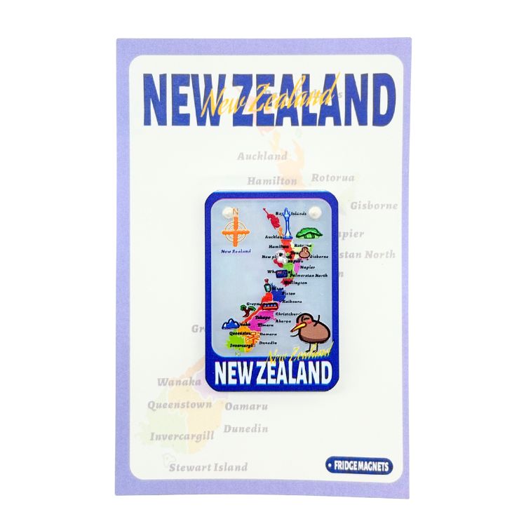Aotearoa Journey (NZ Map) – 3D Split Ceramic Fridge Magnet